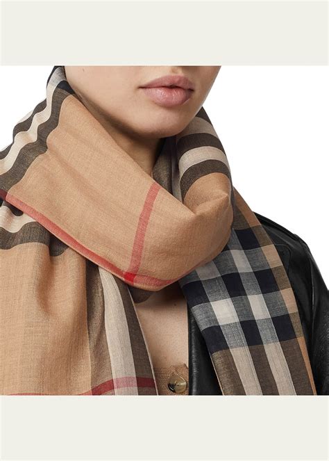 burberry giant check gauze scarf